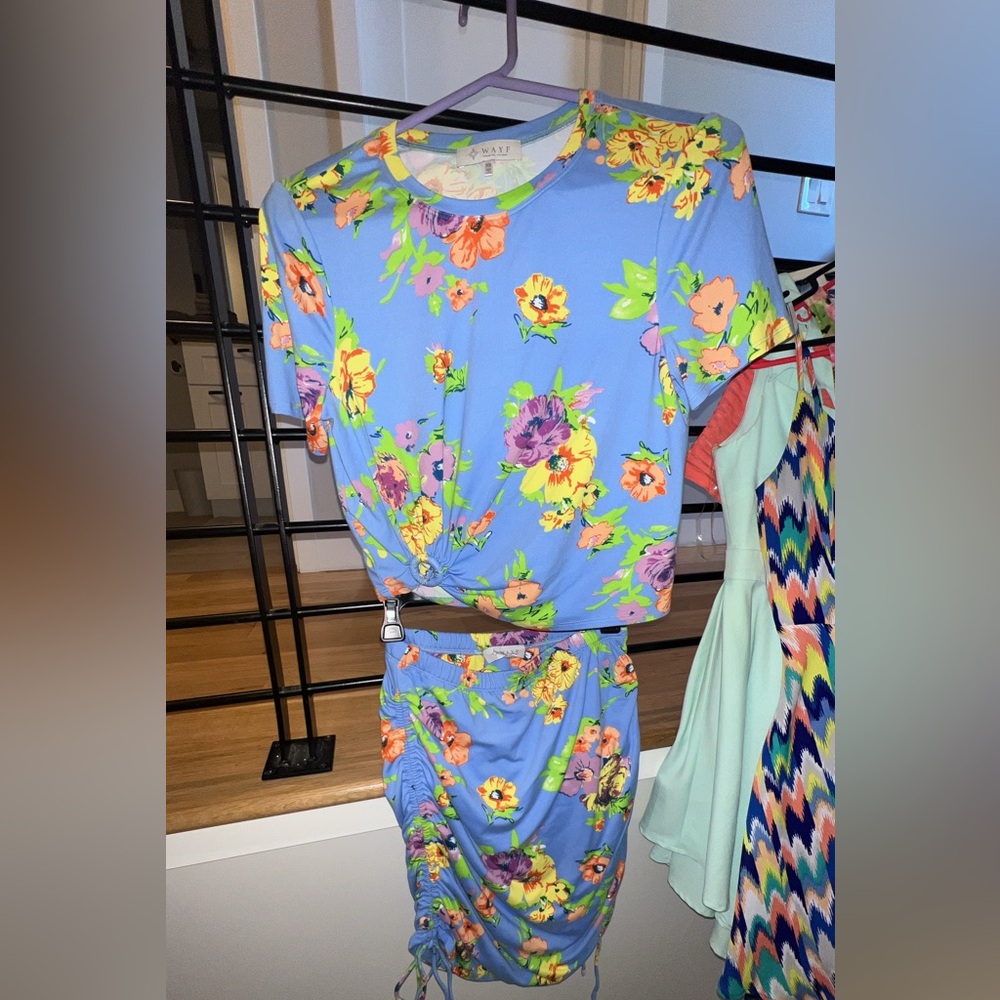 WAYF Crop top and skirt set